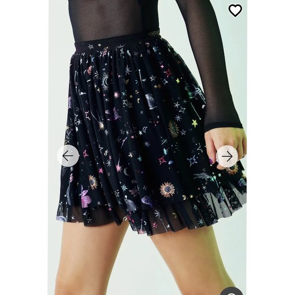 Blackmilk Celestial Sketch Sheer Tier Skirt - Picture 1 of 6